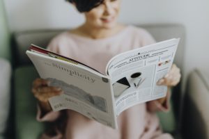 Woman reading a magazine